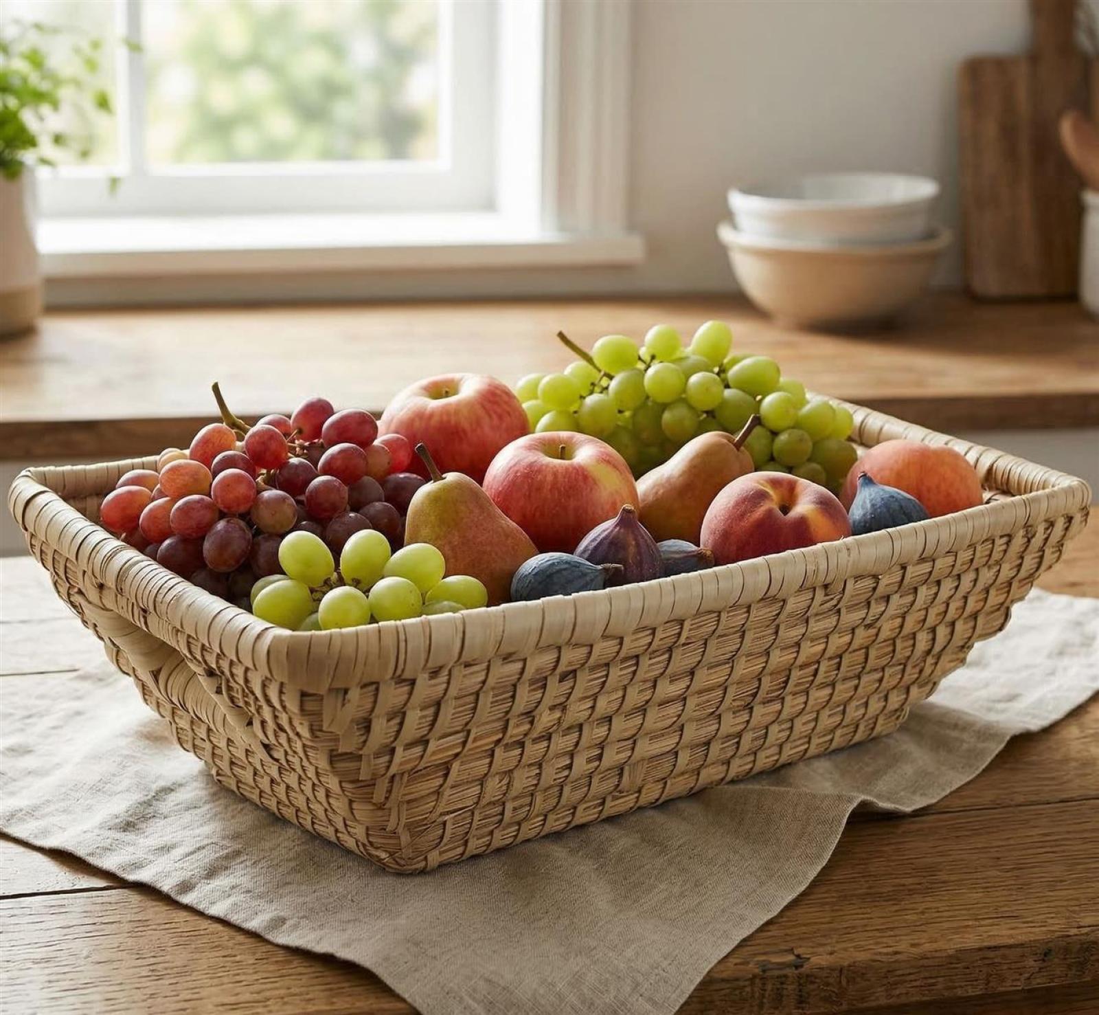 Obstkorb "Natur" aus Seegras, 33x26 cm, Aufbewahrungskorb, Flechtkorb, Obstschale
