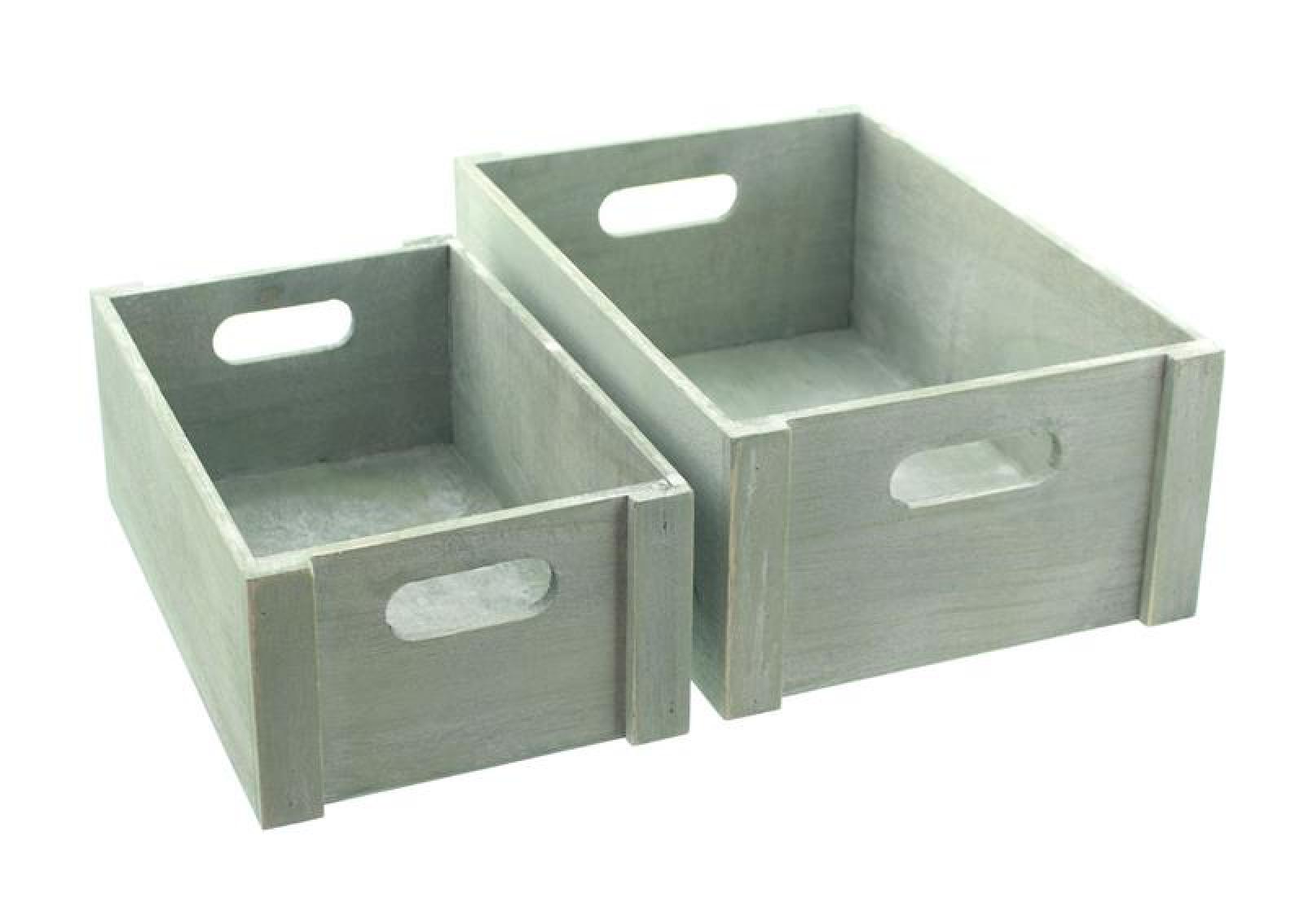 2 Universalkisten aus Holz, grün, Aufbewahrungsbox, Geschenkbox