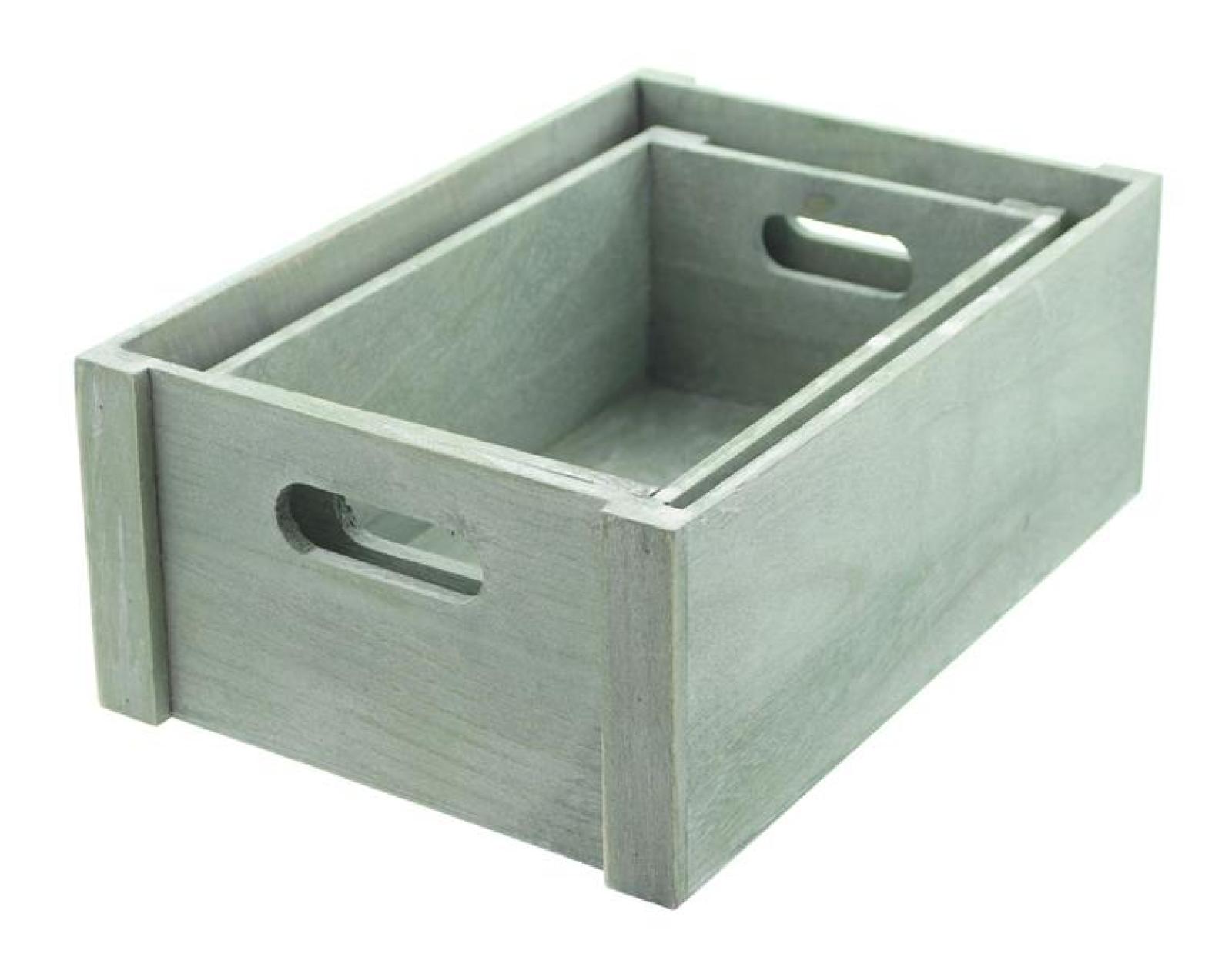 2 Universalkisten aus Holz, grün, Aufbewahrungsbox, Geschenkbox