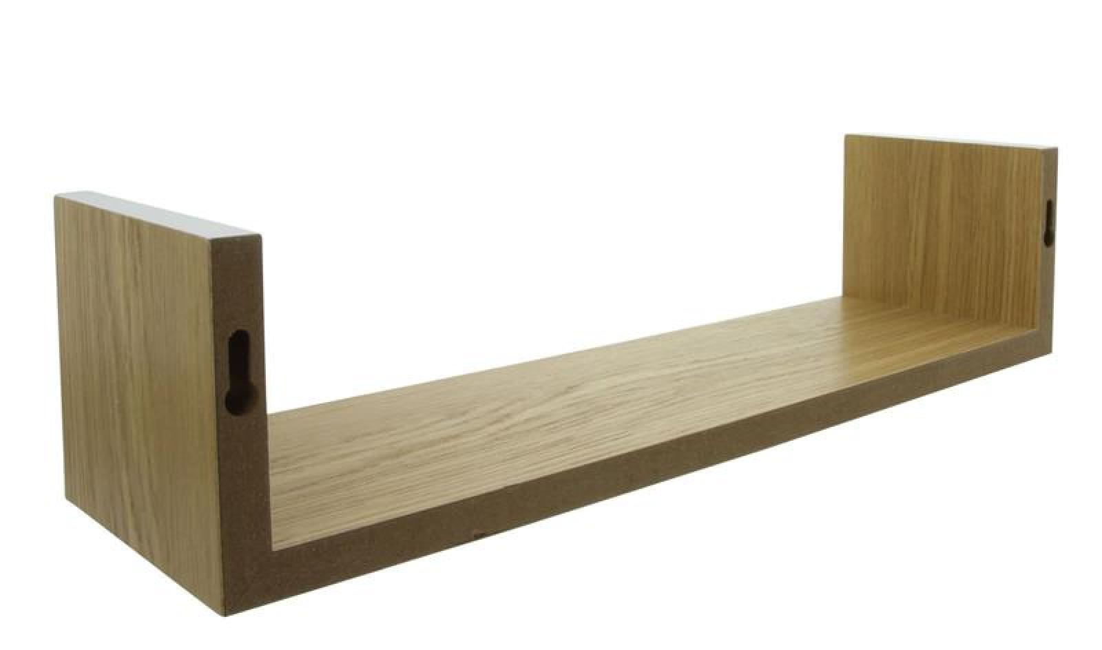 3x Wandregal aus Holz, natur furniert / weiß, Regalset, Bücherregal, Dekoregal, Wandboard