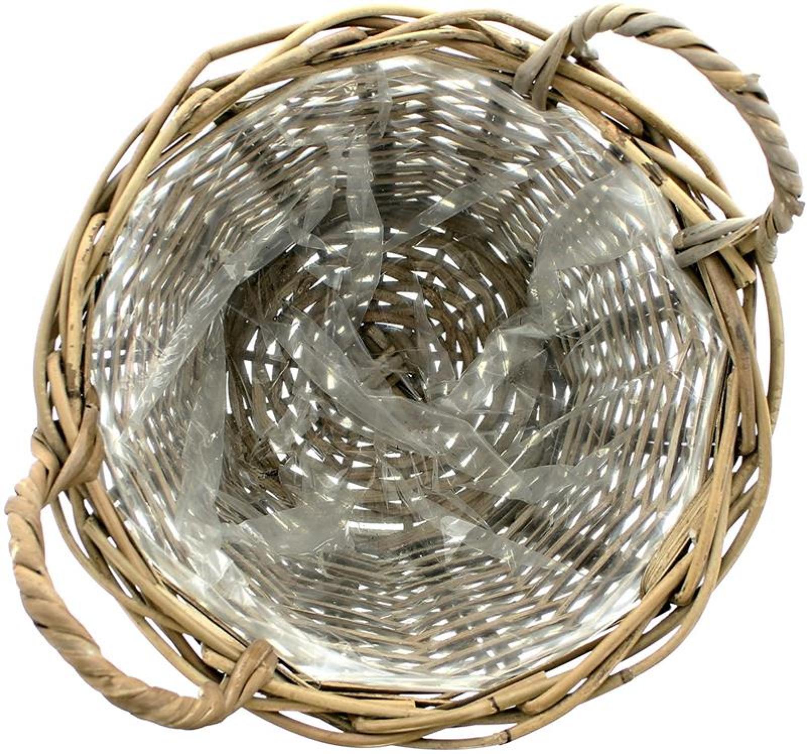 Pflanzkorb "Rattan" klein, Ø 30x23 cm Blumentopf, Pflanztopf, Pflanzkübel für Draußen, Blumenkübel