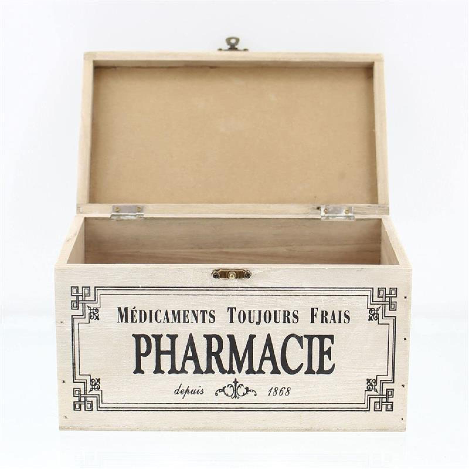 Holzkiste "Pharmacie" im Shabby Look, weiß, Erste Hilfe Holzbox, Hausapotheke