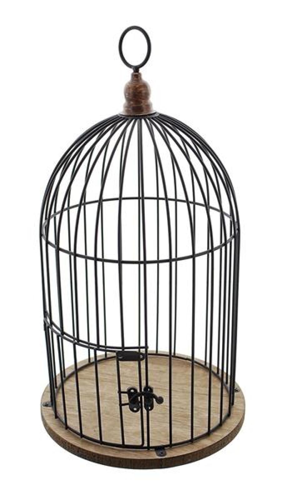 Dekokäfig "Gabbietta" aus Holz & Metall, braun, Vogelkäfig, Kerzenhalter