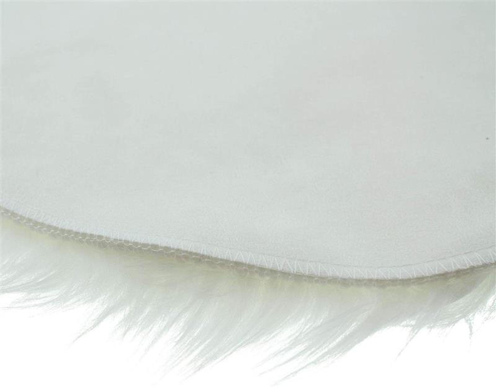 Sitzkissen "Fell" in weiß, Ø 40 cm, Dekofell, Kunstfell, Stuhlkissen