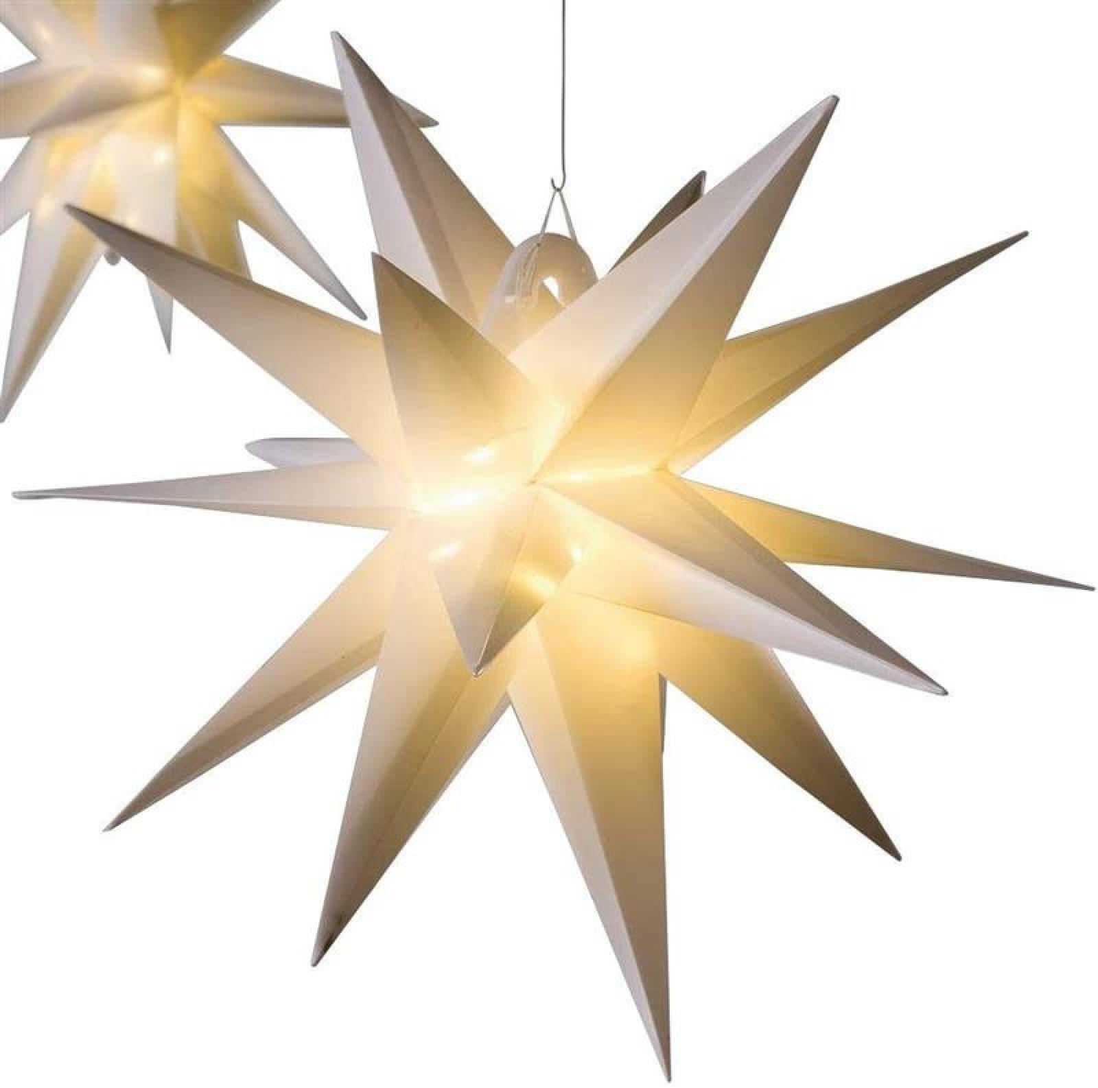 Dekohänger "Winterstern" Ø 48 cm, weiß, für Drinnen & Draußen, Adventsstern, Weihnachtsstern