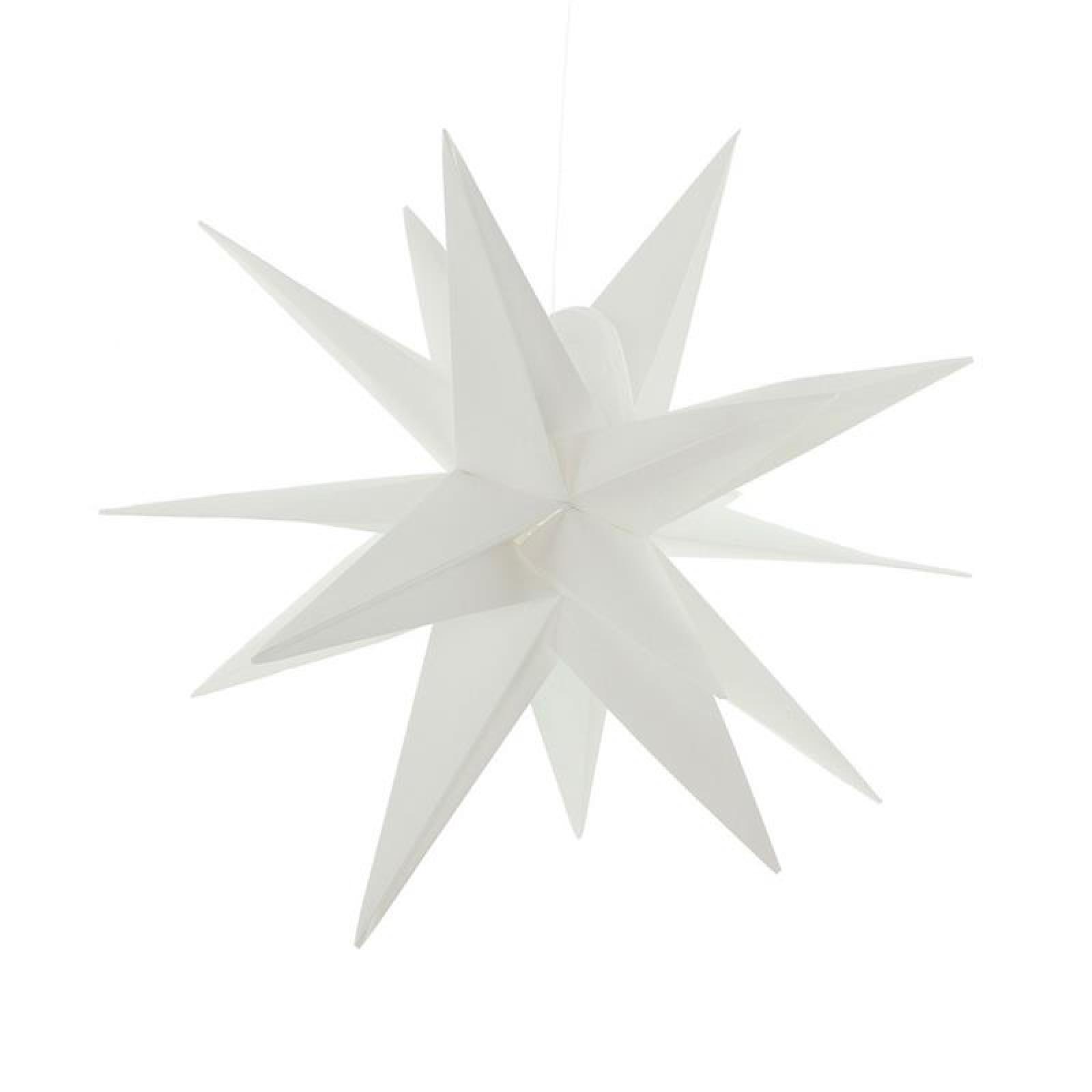 Dekohänger "Winterstern" Ø 48 cm, weiß, für Drinnen & Draußen, Adventsstern, Weihnachtsstern