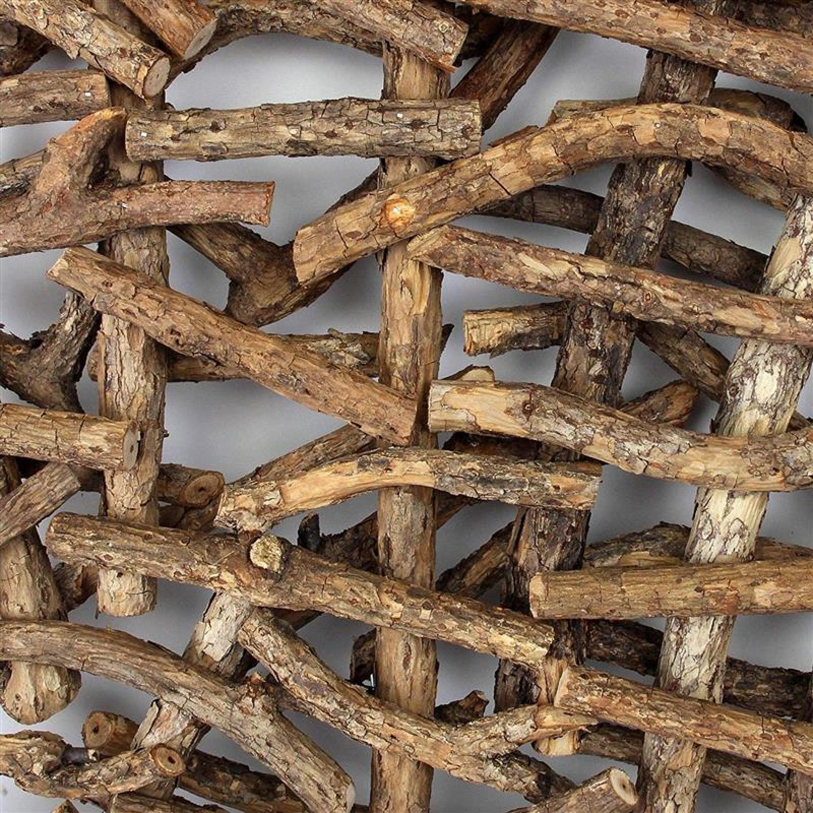 Deko-Objekt "Rustikal" aus Rattan & Holz, Raumteiler hängend, Paravent, Sichtschutz