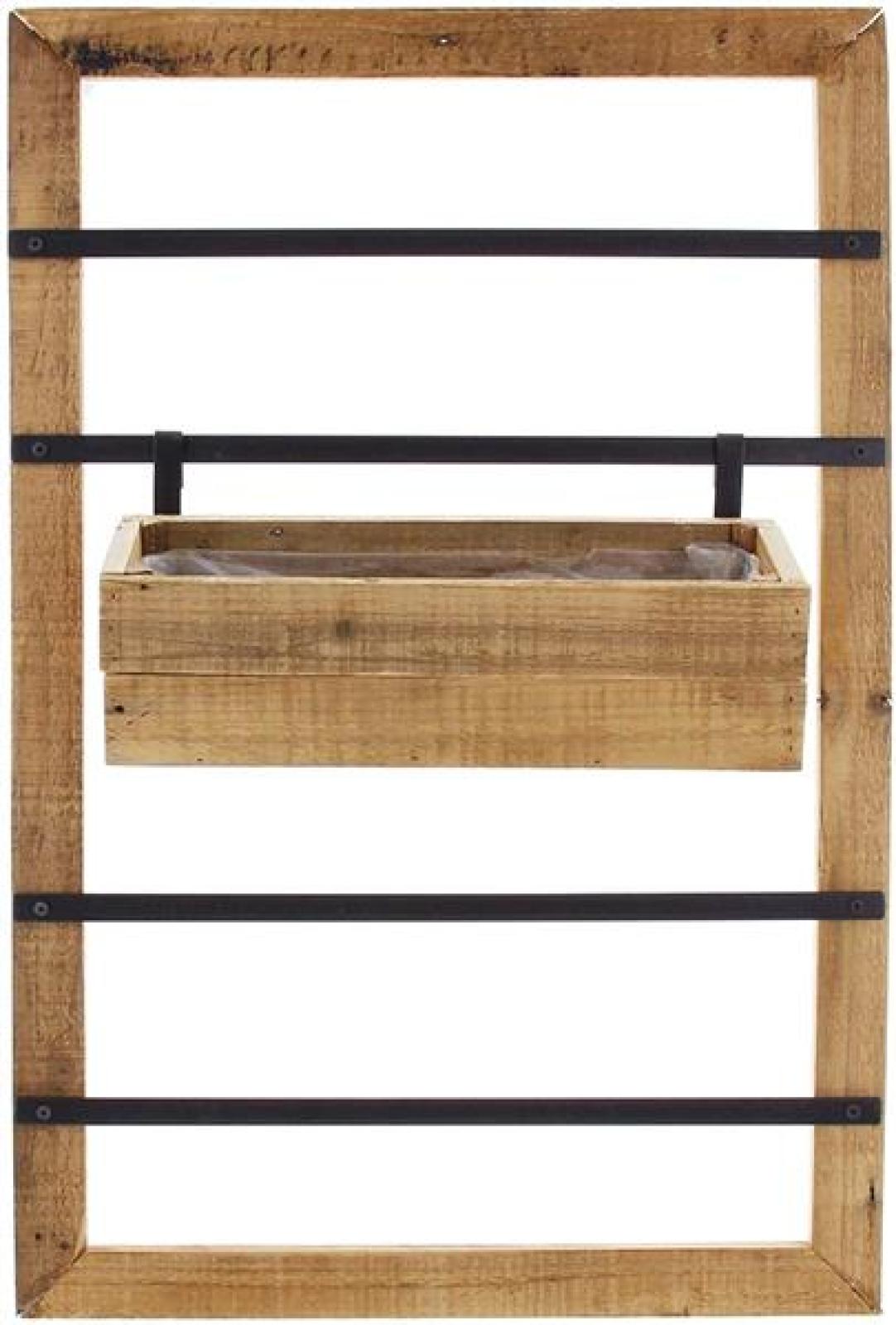 Wandpflanzer "Industrial" aus Holz mit 2 Blumenkästen, für Balkon, Terrasse, Garten, Balkonkasten, Wandblumentopf
