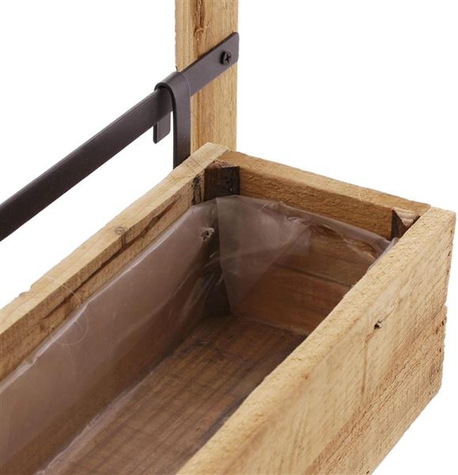 Wandpflanzer "Industrial" aus Holz mit 2 Blumenkästen, für Balkon, Terrasse, Garten, Balkonkasten, Wandblumentopf
