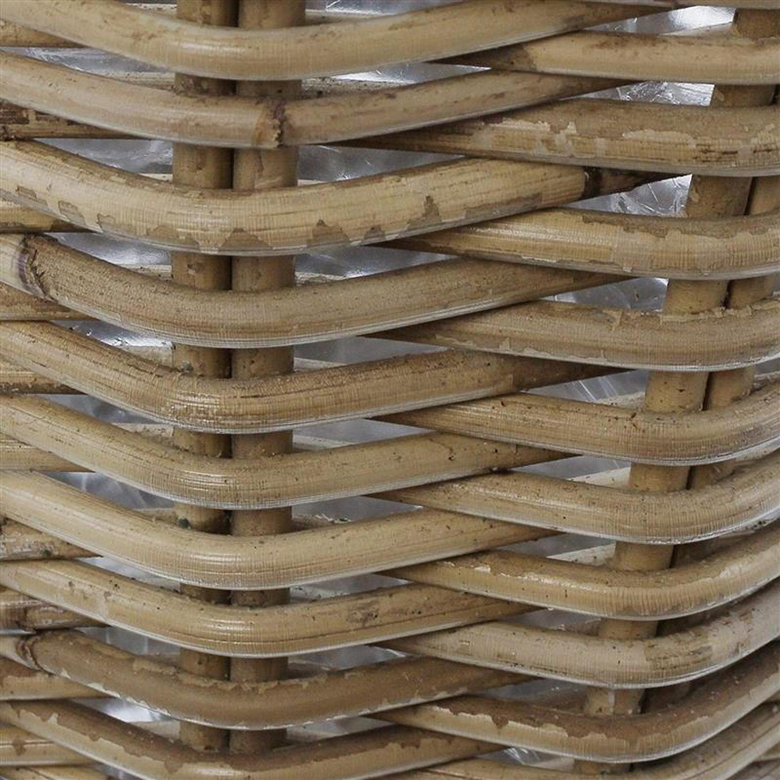 Rattan Pflanzkorb "Rustikal" rund Ø 35x25 cm groß, grau, Outdoor Blumentopf, Pflanzkübel, Pflanztopf für Draußen, Blumenkübel