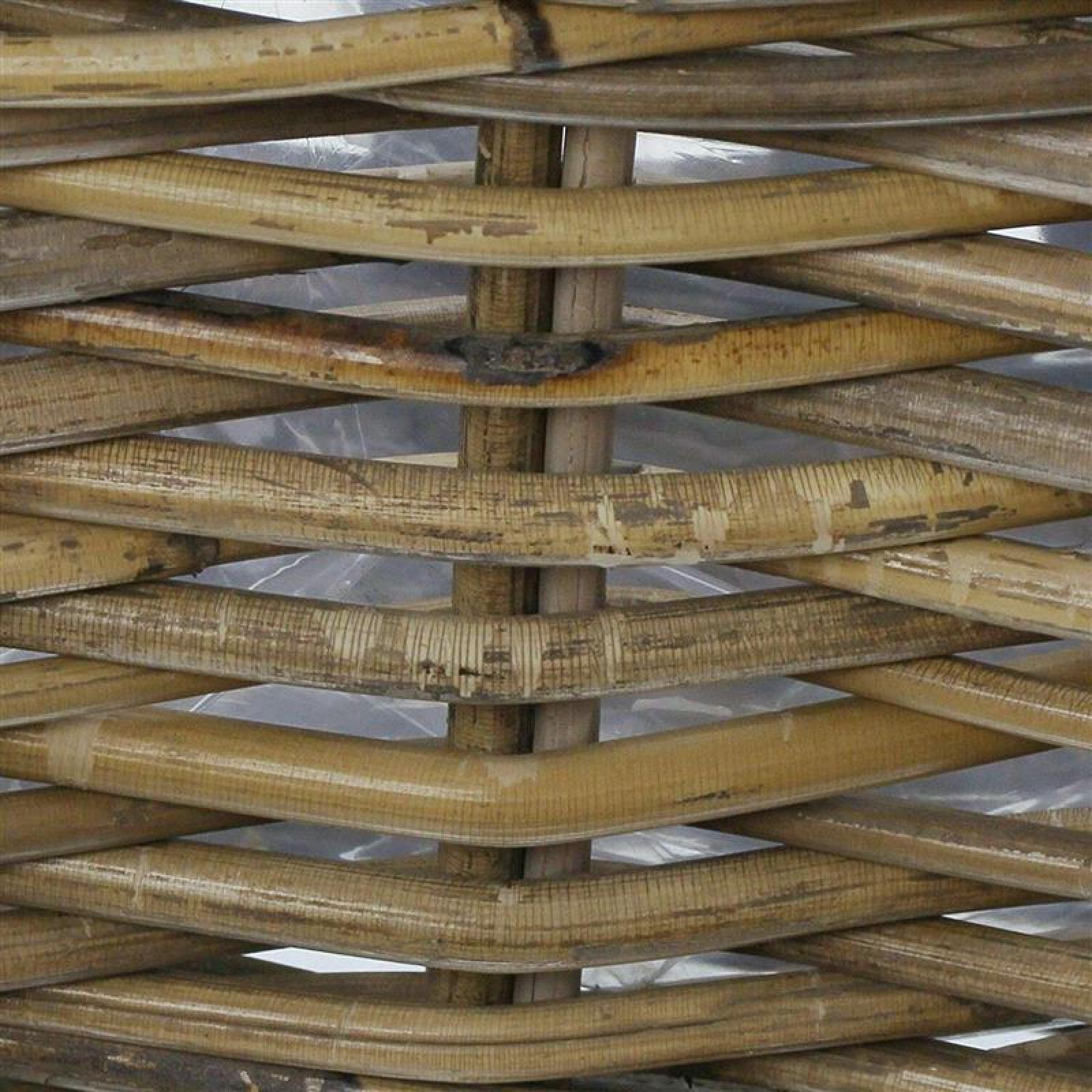 Rattan Pflanzkasten "Koboo Grey" mittel, grau, Balkonkasten mit Halterung, Blumenkasten für Draußen, Pflanzgefäß