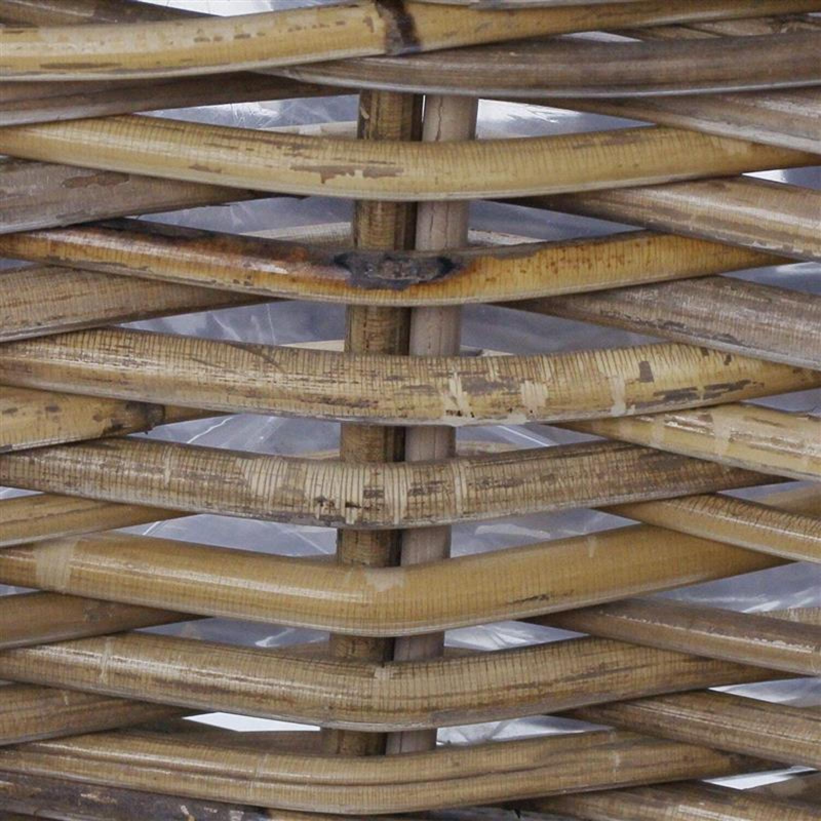 Rattan Pflanzkasten "Koboo Grey" 46 cm lang, grau, Balkonkasten, Blumenkasten für Draußen, Pflanzgefäß