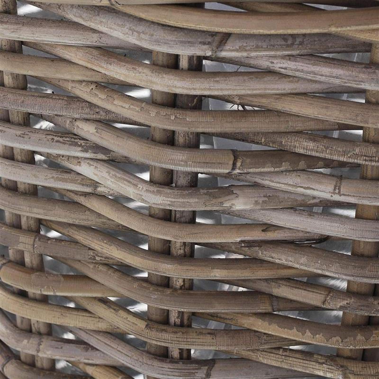 Rattan Pflanzkorb "Rustikal" rund Ø 45x40 cm groß, grau, Outdoor Blumentopf, Pflanzkübel, Pflanztopf für Draußen, Blumenkübel