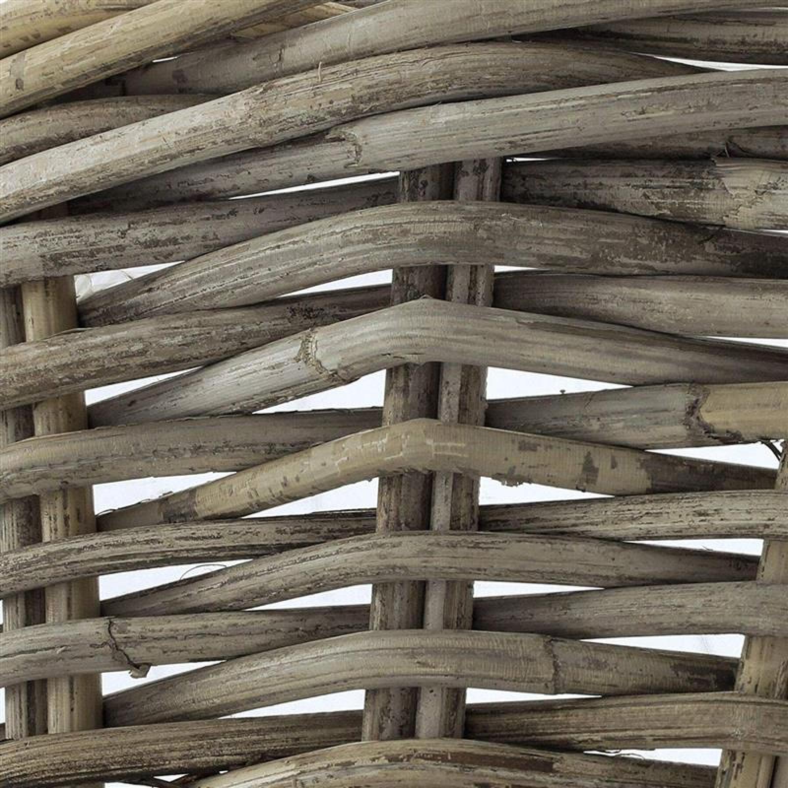 Pflanzschale "Koboo Grey" Ø 43x18 cm groß, aus Rattan, rund, grau, Pflanzkorb, Blumentopf,  Pflanztopf für Draußen, Blumenkübel