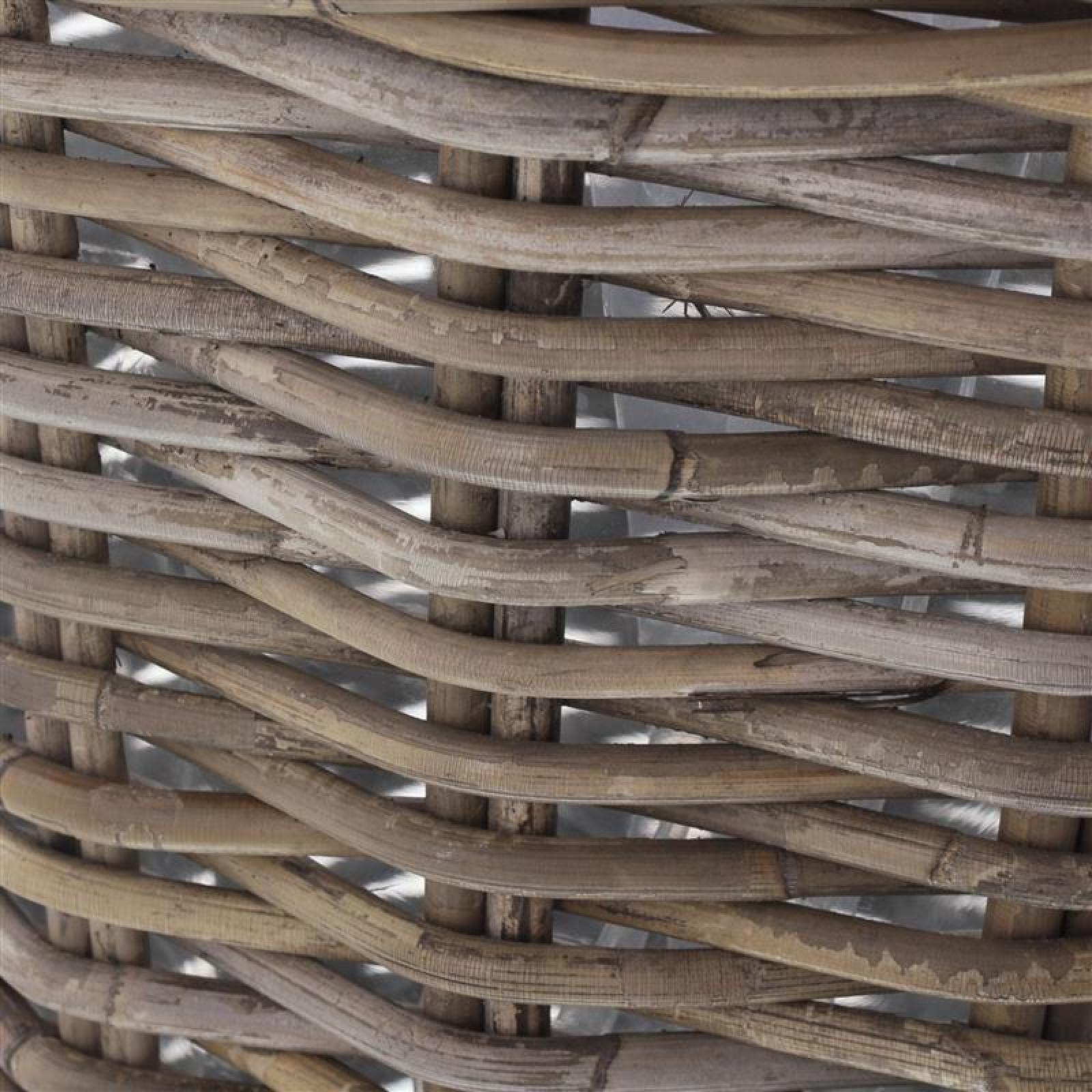Pflanzkorb "Koboo Grey" aus Rattan, quadratisch, grau, klein, Blumentopf, Pflanzkübel, Pflanztopf für Draußen, Blumenkübel