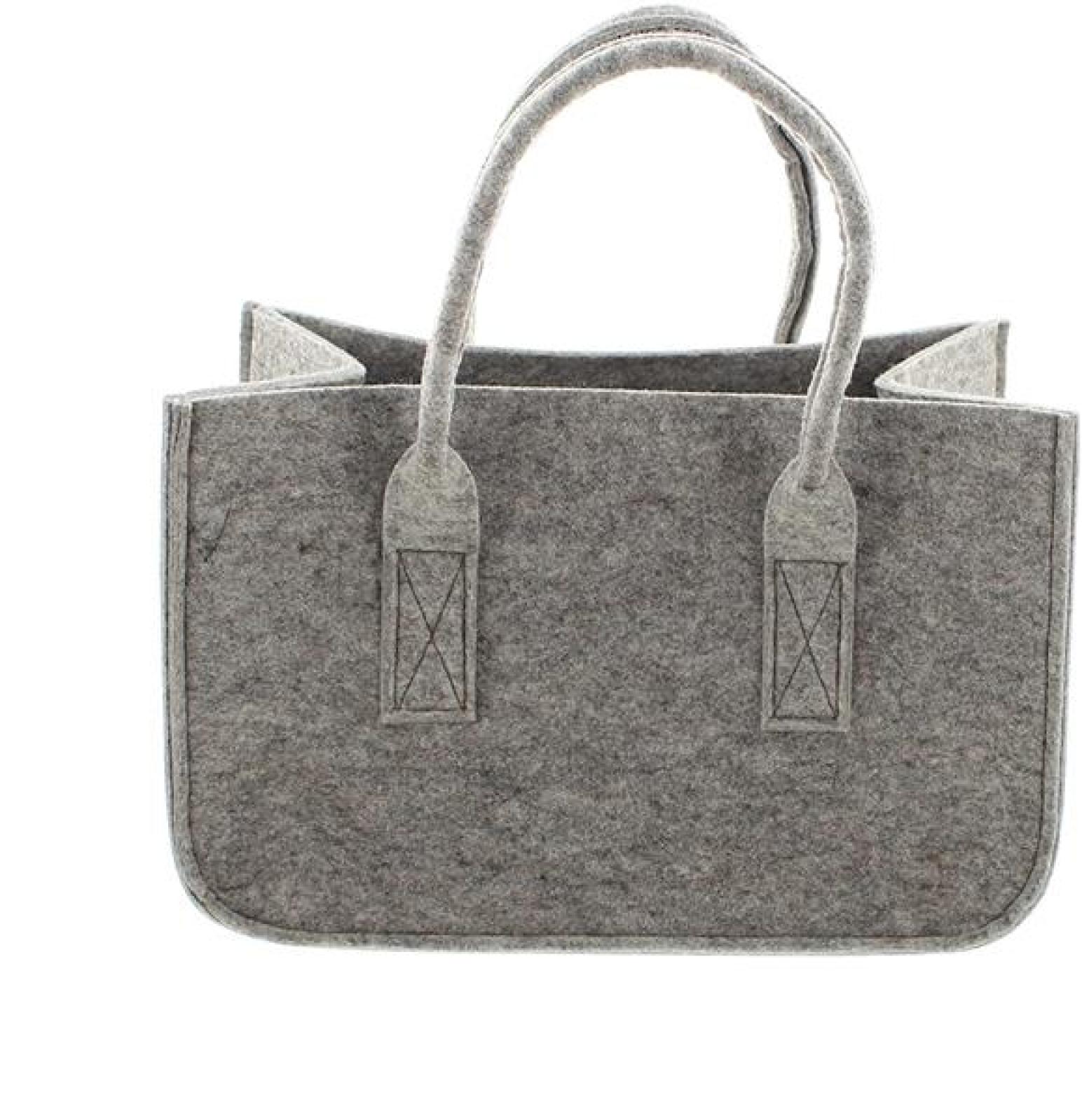 Filztasche grau, mit Henkel, große Einkaufstasche, Filz Shopper, Tragetasche