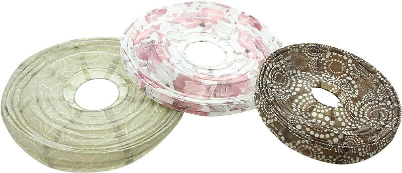 3x Papierlampion "Harmony" rund 30 + 40 cm, Laterne, Lampenschirm, Kugelleuchte, Papierlaterne