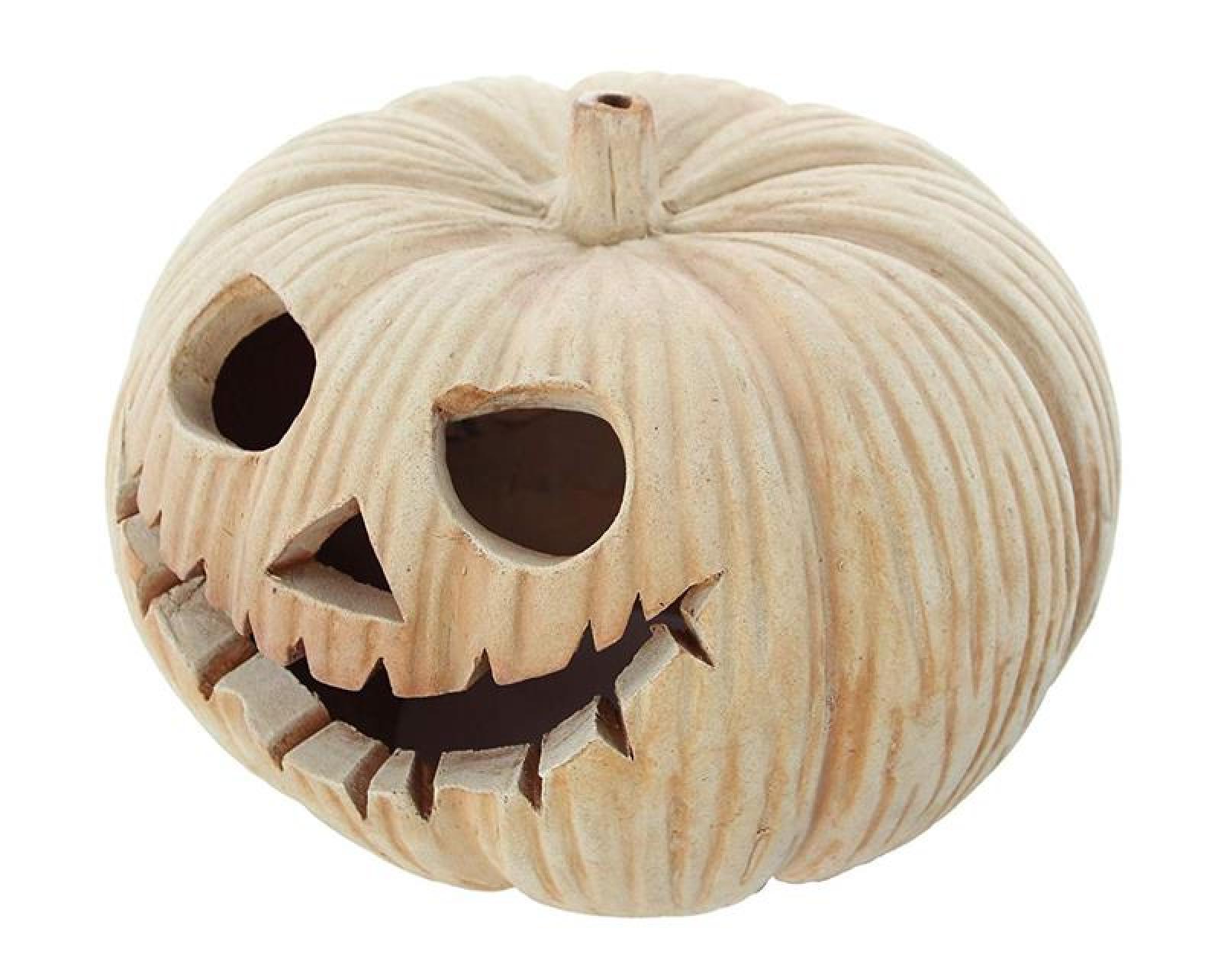 Windlicht "Kürbis" aus Terracotta, Ø 29 cm, Halloweendeko, Dekokürbis, Herbstdeko, Kerzenhalter