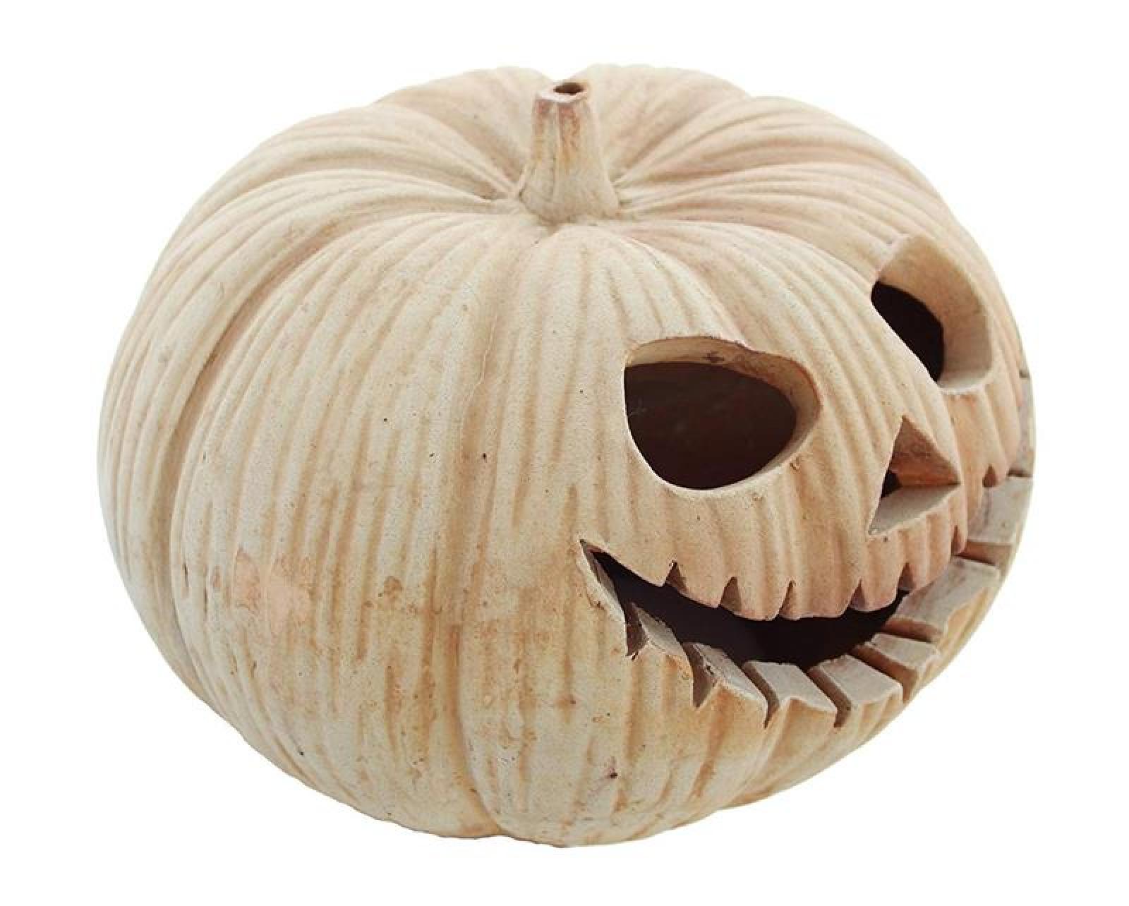 Windlicht "Kürbis" aus Terracotta, Ø 29 cm, Halloweendeko, Dekokürbis, Herbstdeko, Kerzenhalter