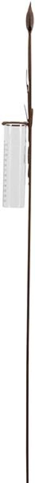 Gartenstecker "Vögelchen" aus Metall im Rost-Design, 108 cm hoch, mit Glas Regenmesser, Niederschlagsmessung, Dekostecker, Gartendeko für Draußen