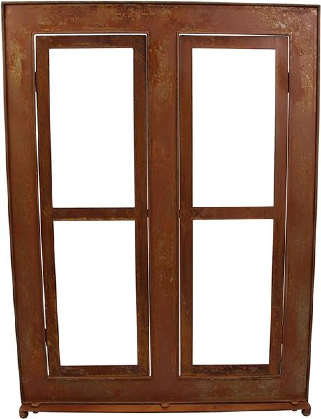 Gartendeko "Fenster" aus Metall in Rost Optik, 57x80 cm groß, Fensterrahmen, Sprossenfenster, Deko für Draußen