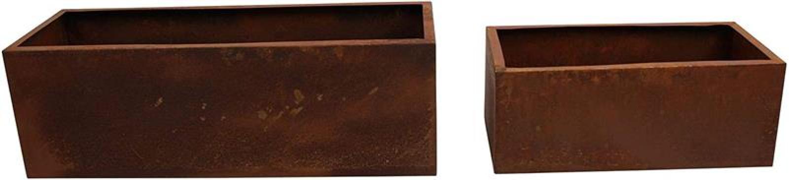 2x Pflanzkasten aus Metall mit Rost Finsih, Outdoor Blumenkasten, Pflanzkübel, Hochbeet, Gartendeko für Außen