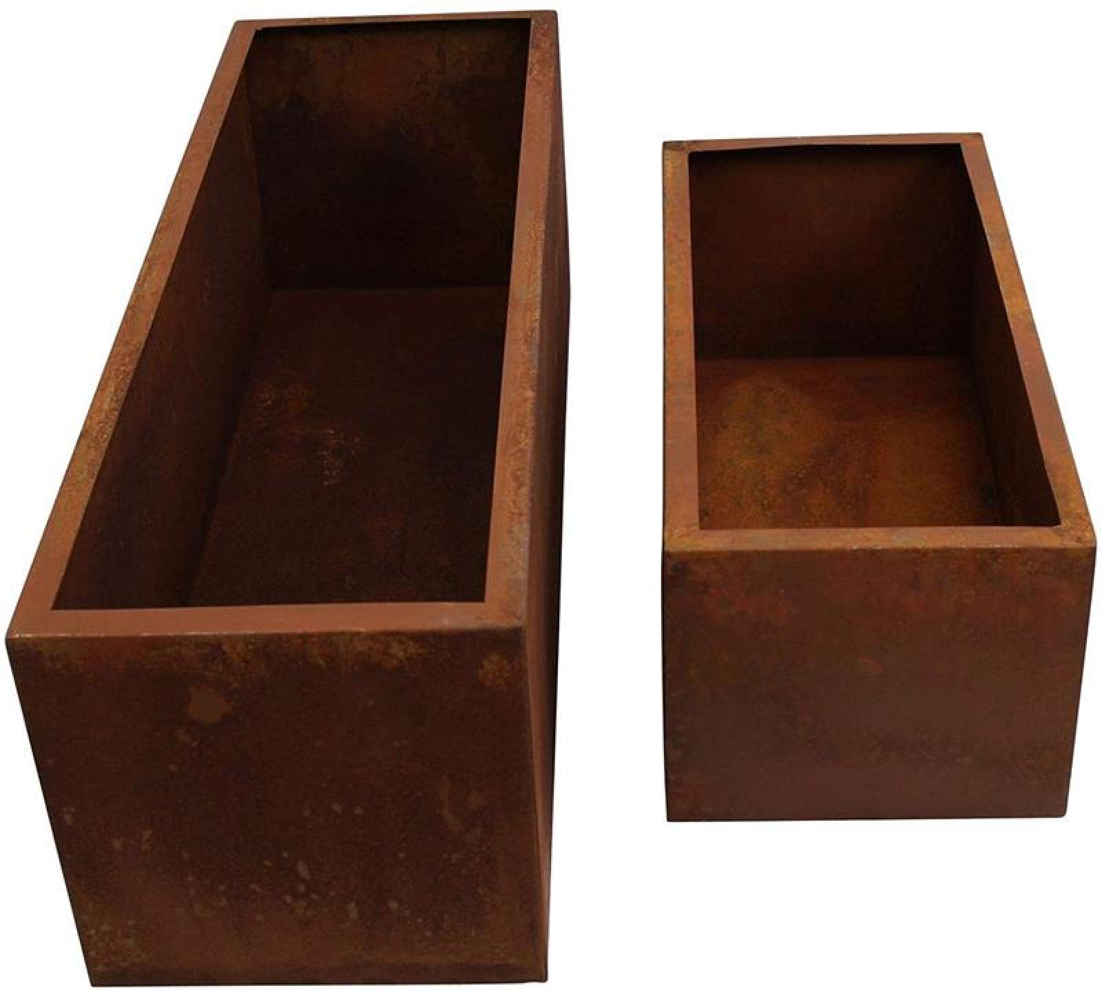 2x Pflanzkasten aus Metall mit Rost Finsih, Outdoor Blumenkasten, Pflanzkübel, Hochbeet, Gartendeko für Außen