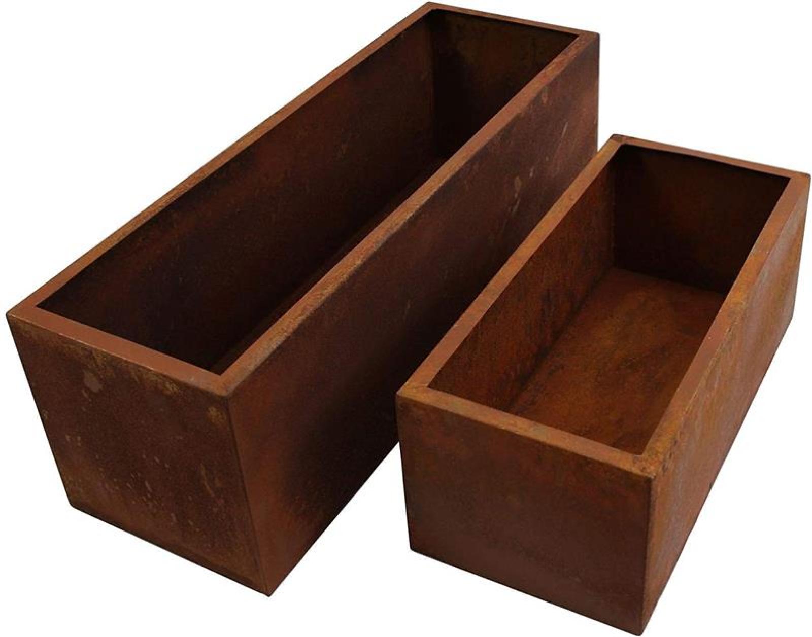2x Pflanzkasten aus Metall mit Rost Finsih, Outdoor Blumenkasten, Pflanzkübel, Hochbeet, Gartendeko für Außen