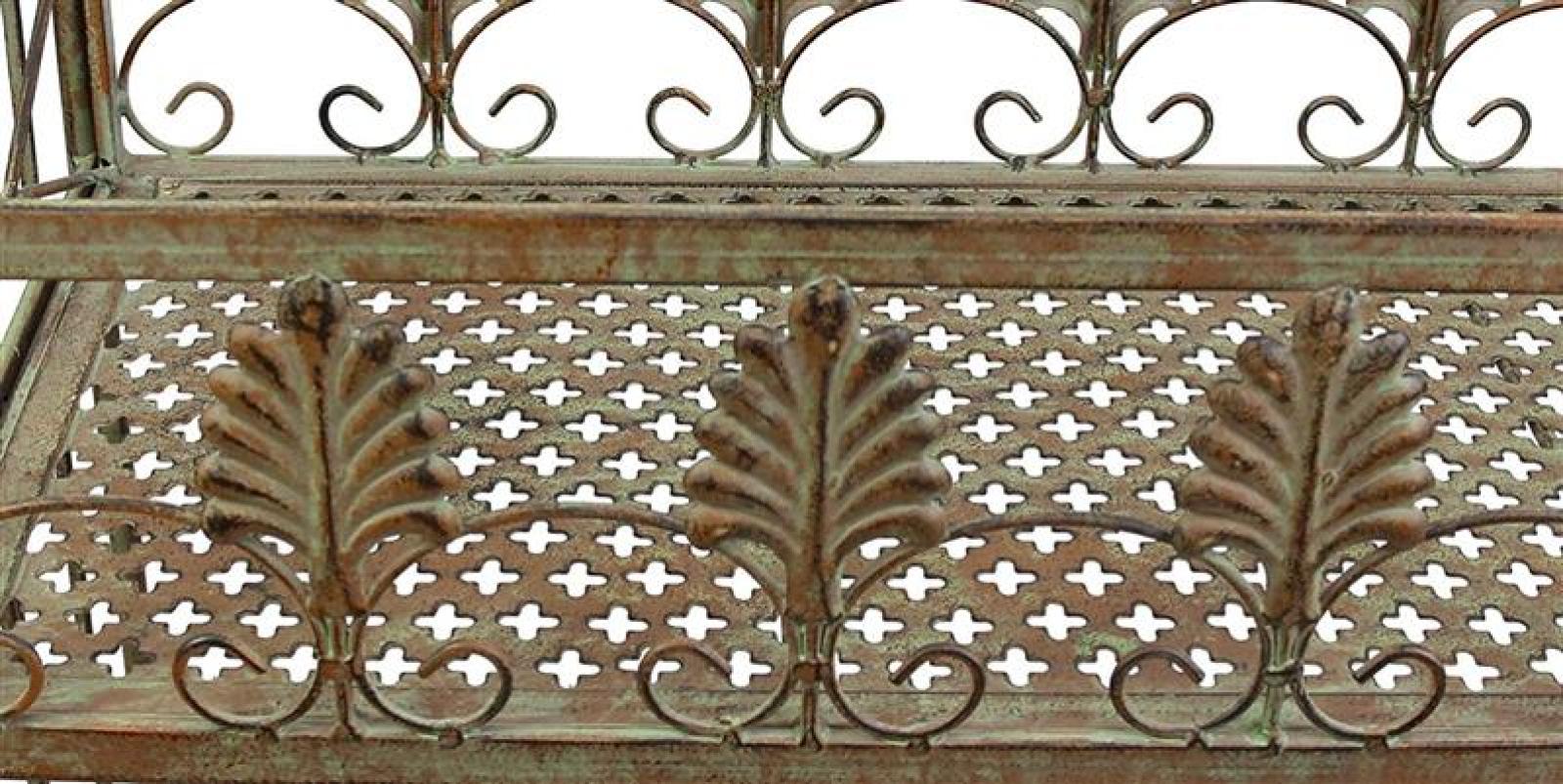 Metallregal im Antik-Design mit Patina, Pflanzenregal, Badregal