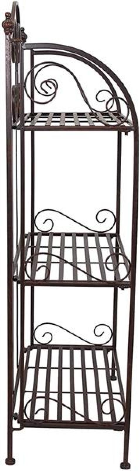 Metallregal "Arabeske" mit Ranken, Antik braun, Blumenregal, Klappregal, Outdoor Blumentreppe