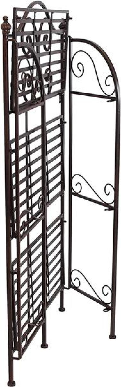 Metallregal "Arabeske" mit Ranken, Antik braun, Blumenregal, Klappregal, Outdoor Blumentreppe