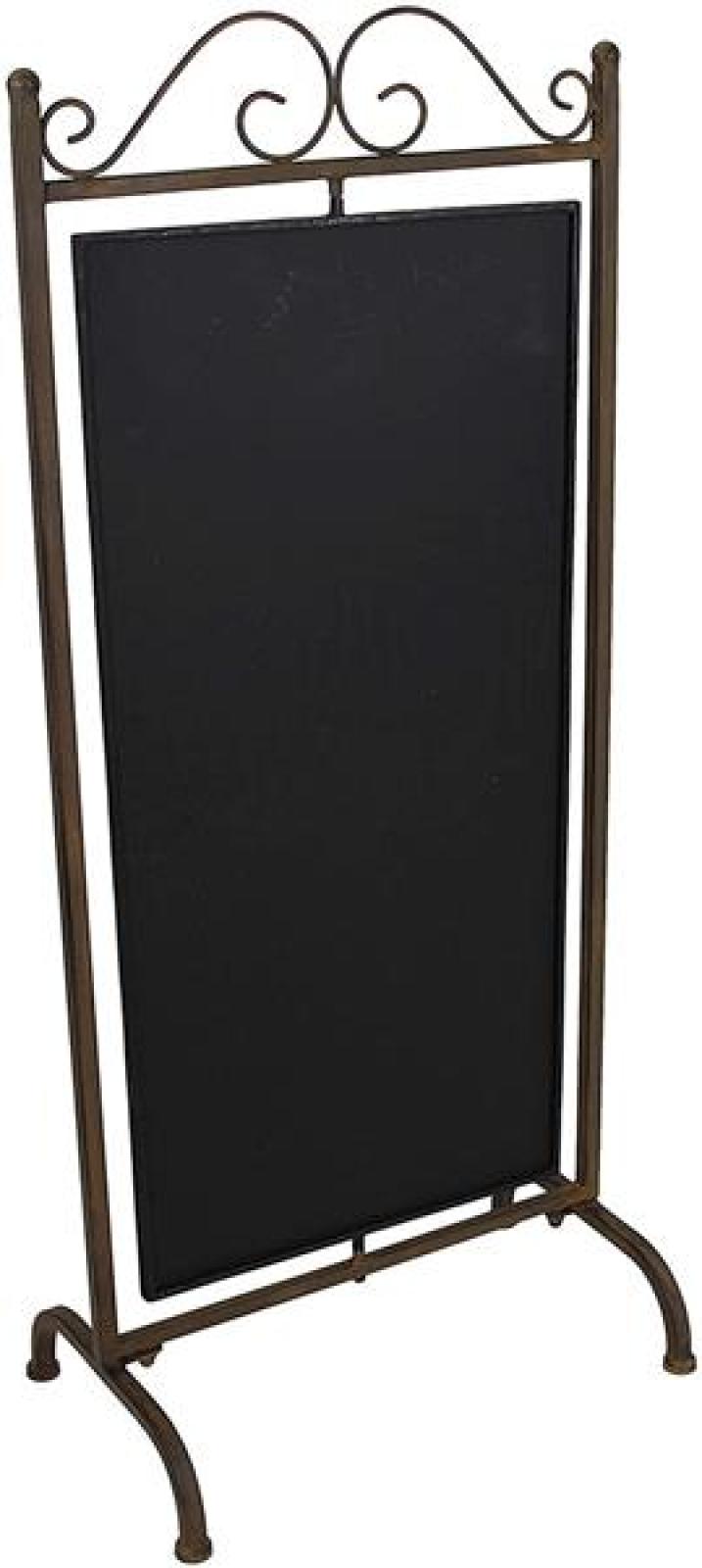 Tafel "Arabeske" aus Metall, Antik braun, Kreidetafel, Kundenstopper