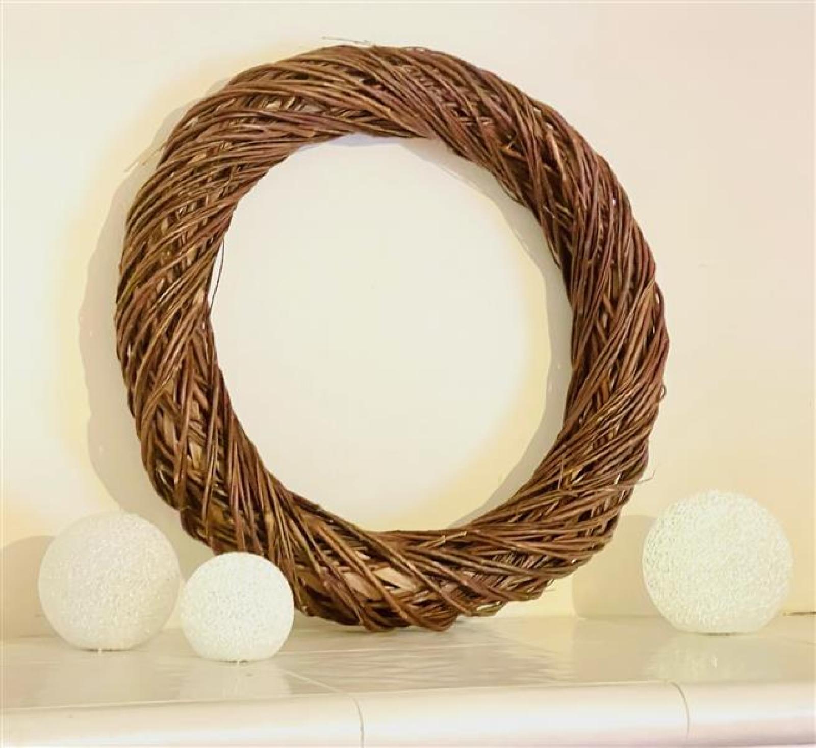 großer Reisigkranz Ø 47 cm, Dekokranz für Drinnen & Draußen, Türkranz, Naturkranz, Wandkranz