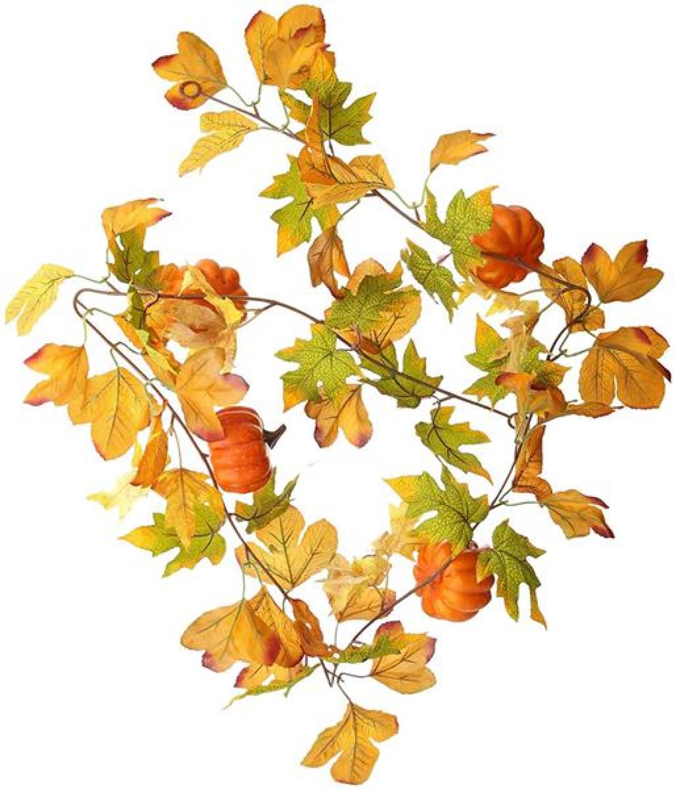 Herbstgirlande "Kürbis" ca. 160 cm lang, mit Kürbissen und Blättern