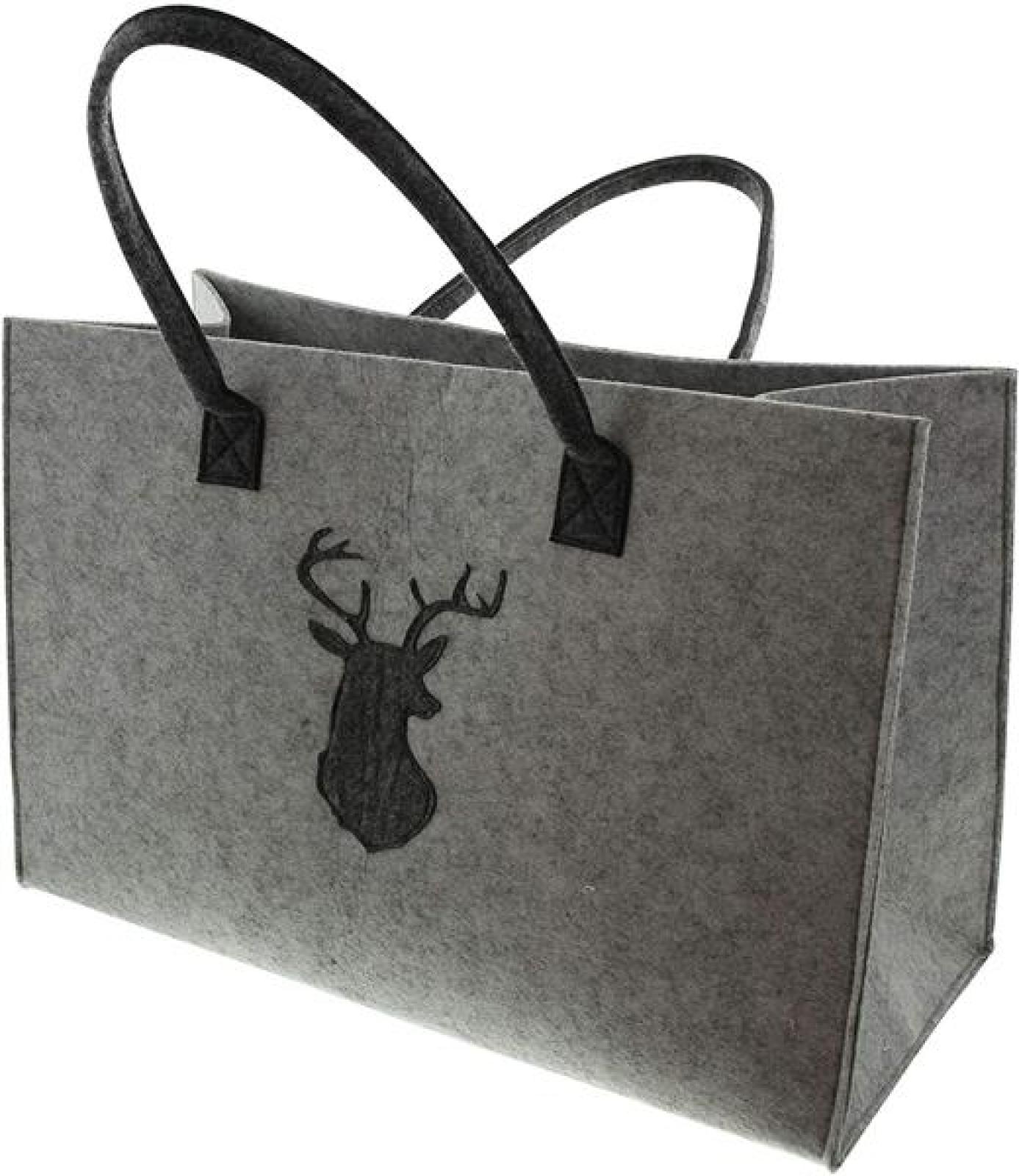 Handtasche aus Filz, grau, stehend, 45x20x30 cm, Damentasche, Shopper, Einkaufstasche