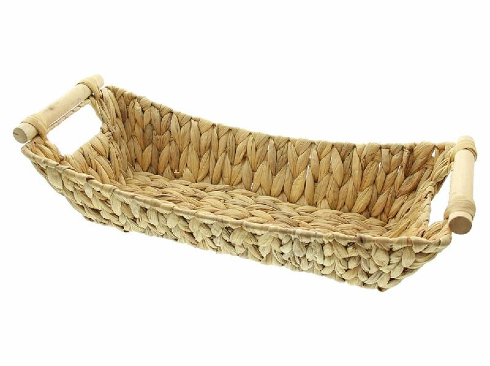 große Schale aus Wasserhyazinthe, 46x19 cm, stabil geflochten, Dekoschale, Obstkorb