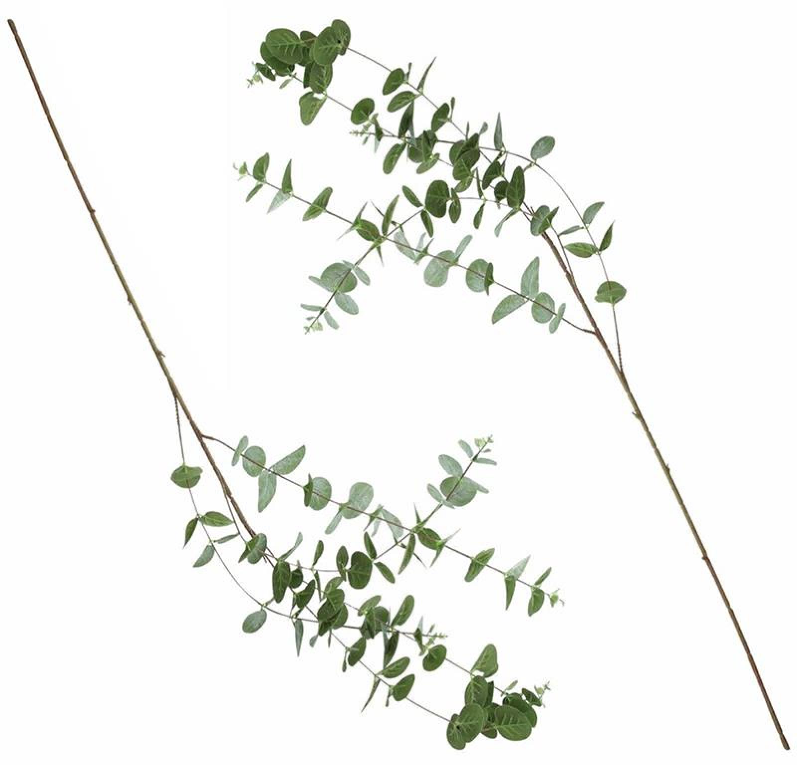 Deko-Zweig "Eukalyptus", 2er Set Ast mit Blättern, Kunst-Pflanze mit Glitzer
