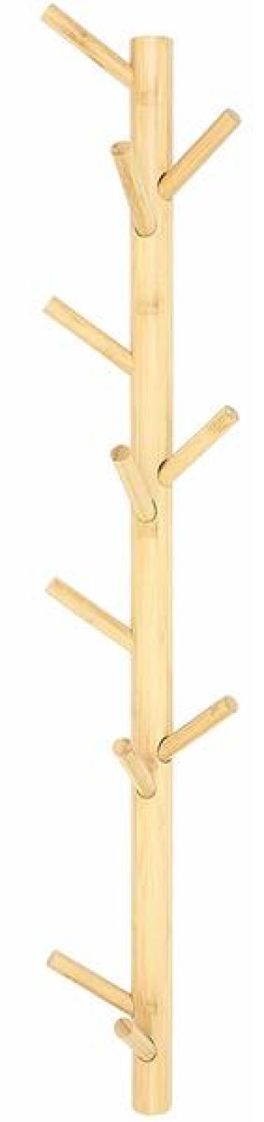 Wandgarderobe aus Bambus mit 11 Haken, natur, DetailaufnahmeWandgarderobe aus Bambus mit 11 Haken, natur, Detailaufnahme