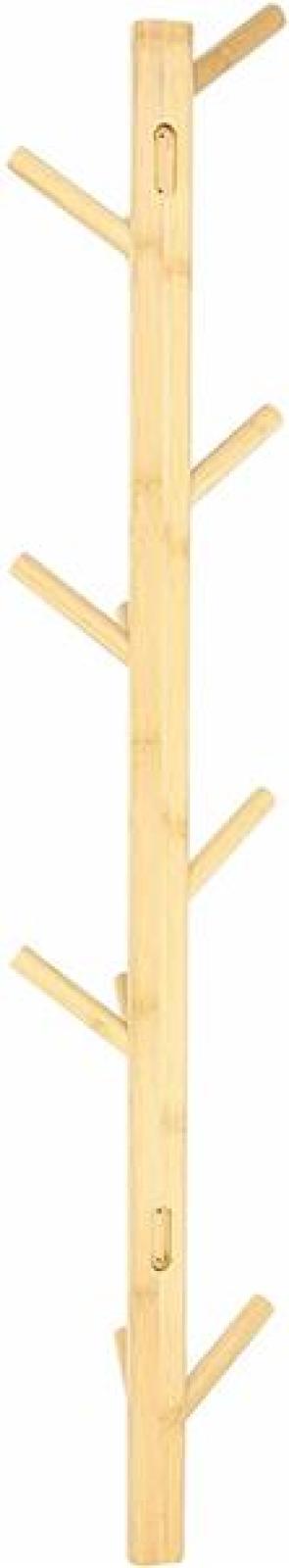 Wandgarderobe aus Bambus mit 11 Haken, natur, Detailaufnahme