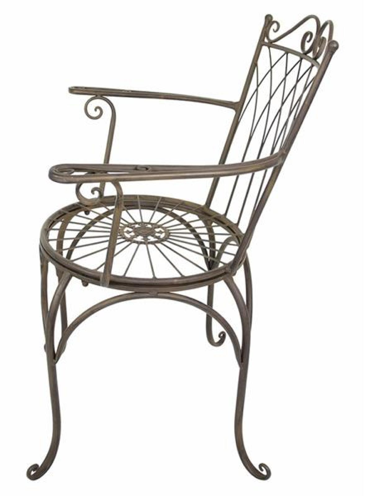 Bistrostuhl "Flair" aus Metall, Antikoptik, Balkon & Gartenstuhl, Terrassenmöbel