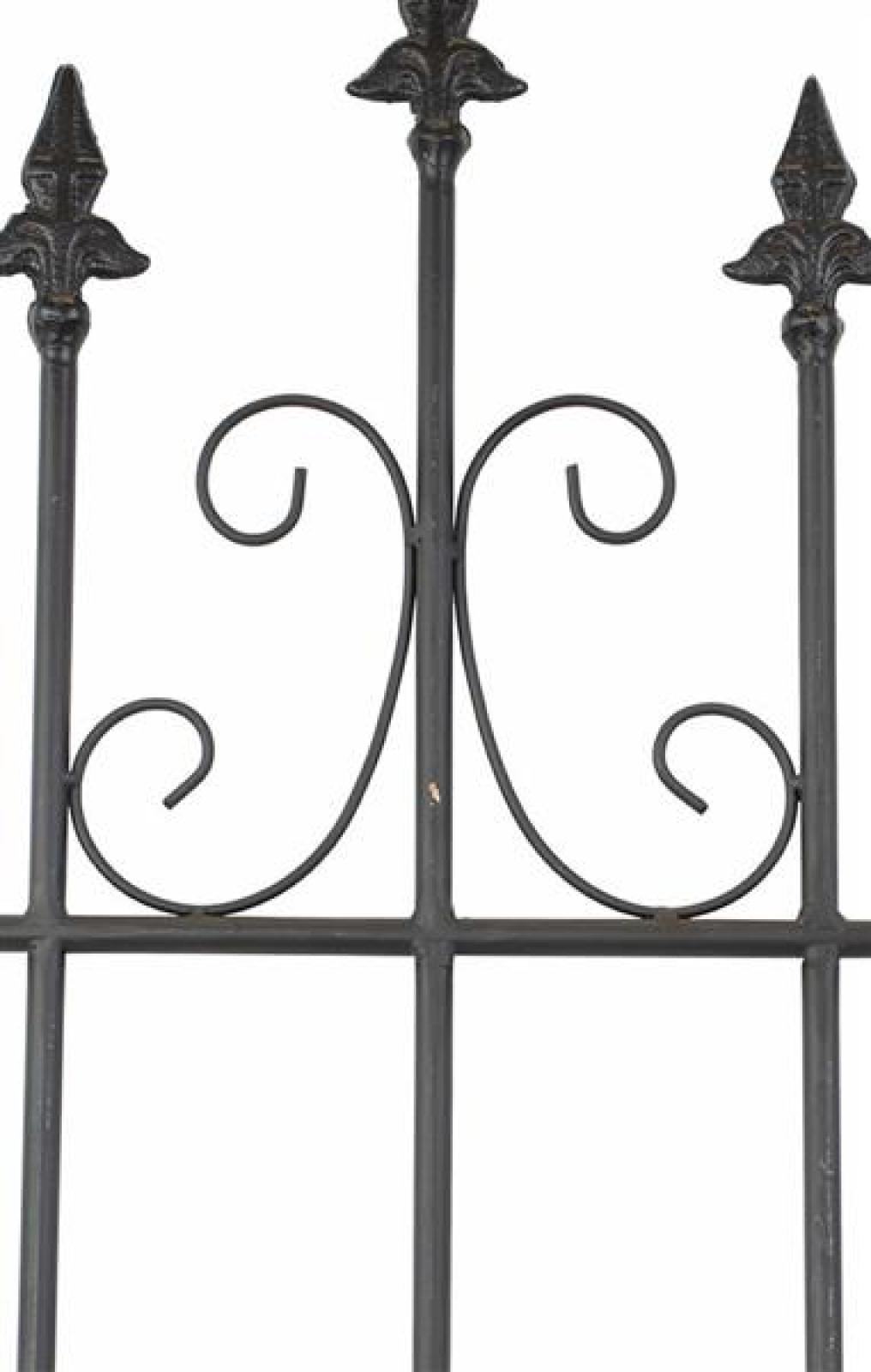 Dekozaun "Lilie" 111 cm hoch aus Metall, schwarz, Vintage Gartenzaun, Metallzaun, Steckzaun, Zierzaun, Vorgartenzaun