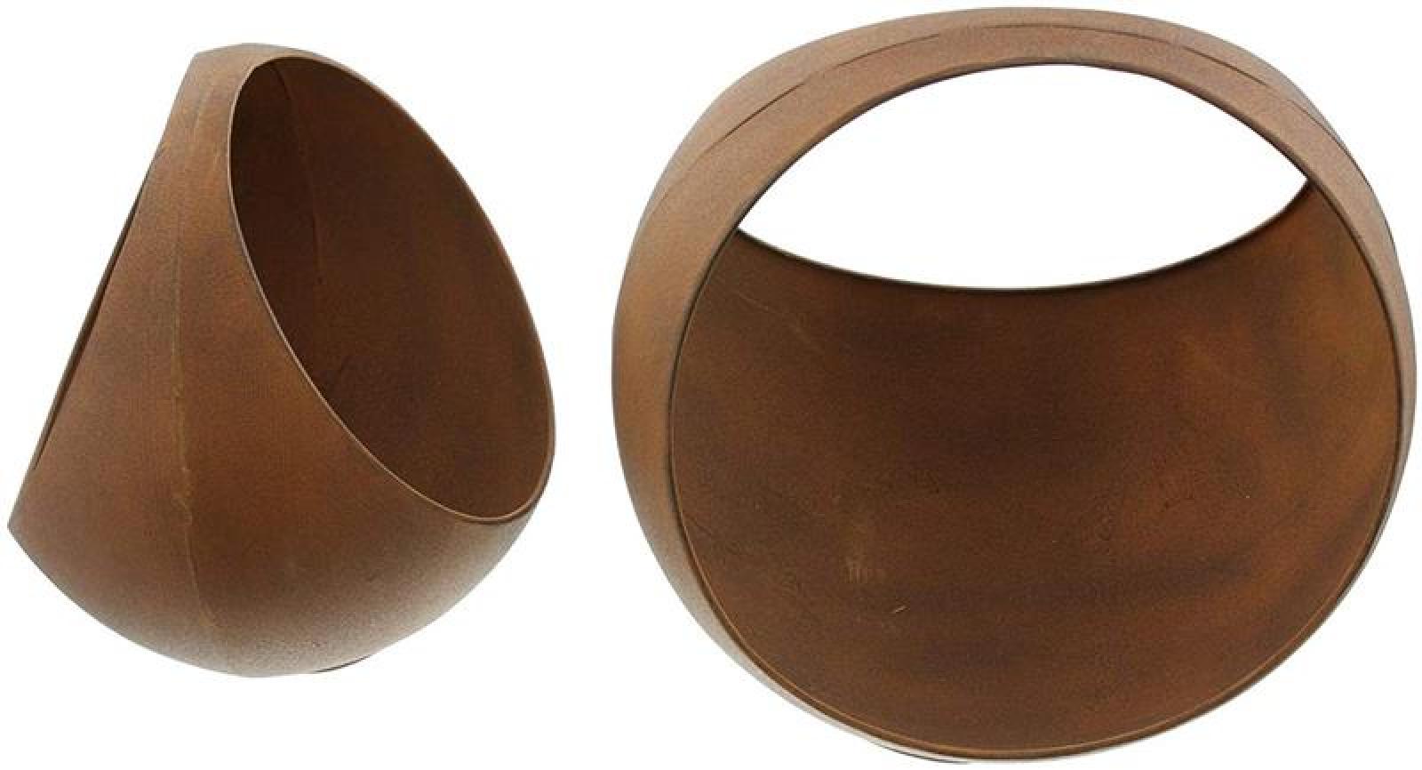 2x Pflanzer "Kugel" aus Metall in Rost Optik, Pflanzschale, Blumentopf, Pflanzgefäß, Gartendeko für Draußen