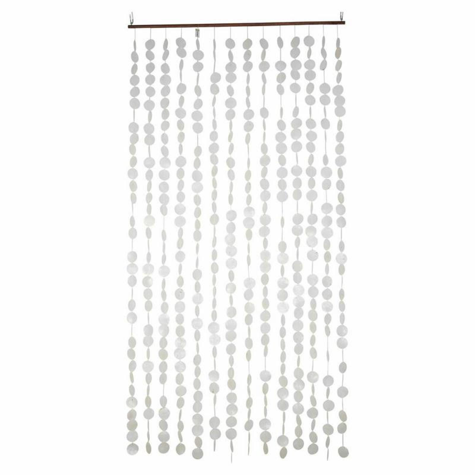 Türvorhang "Capiz" aus Muscheln, 90x180 cm, Balkontür Insektenschutz Vorhang, Fadenvorhang, Raumteiler