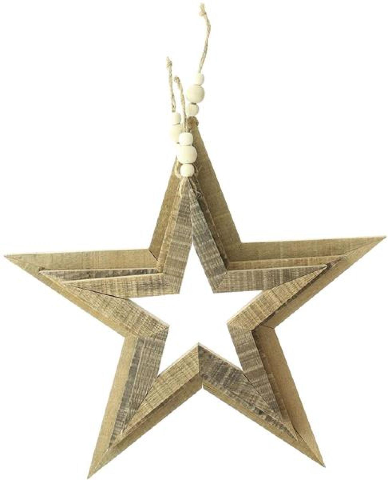 3 große Dekohänger "Stern" aus Holz Ø 24 + 29 +37 cm, Fensterdeko, Weihnachtsdeko, Holzsterne