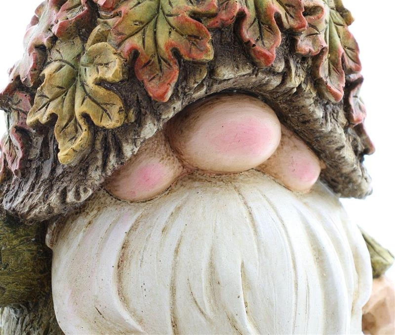 Herbstwichtel 51 cm hoch, mit Laterne für 1 Teelicht, Dekofigur für Draußen, Wichtel stehend, Gartenwichtel, Gartendeko
