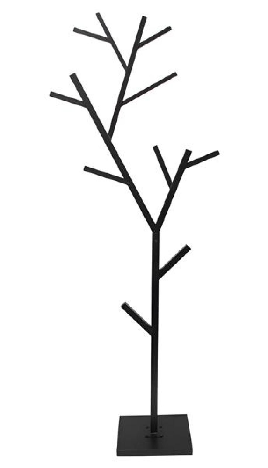Garderobe "Baum" aus Metall, schwarz, 180 cm hoch, Standgarderobe, Flurgarderobe stehend