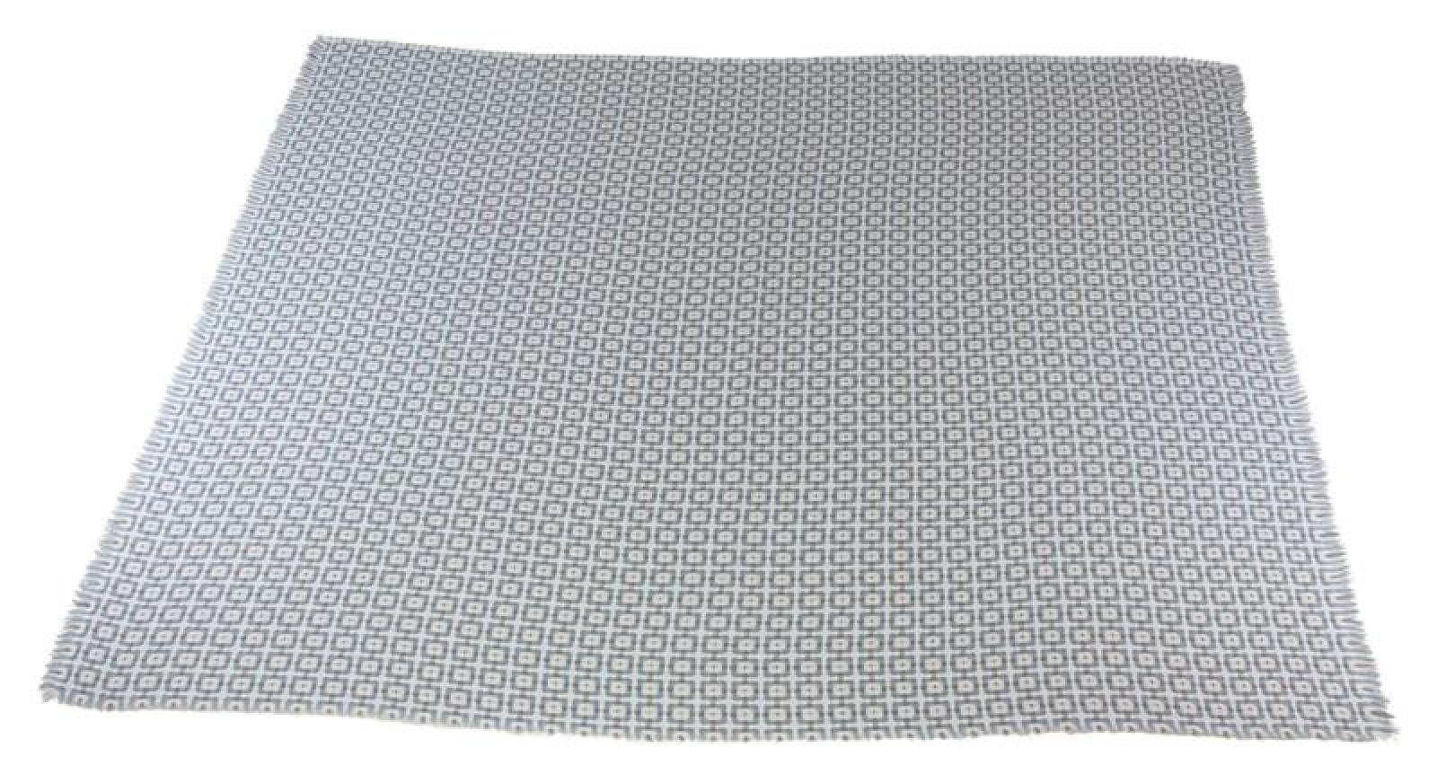 Webdecke "Ikarus" mit Fransensaum, extra weich, creme / blau / grau, Kuscheldecke, Sofadecke