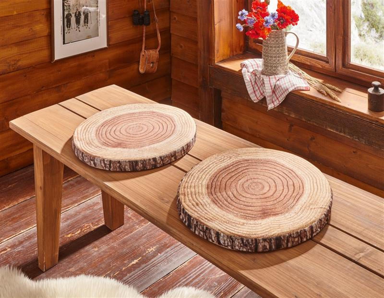 Sitzkissen "Baumscheibe" Ø 40 cm, Stuhlkissen, Sitzpolster