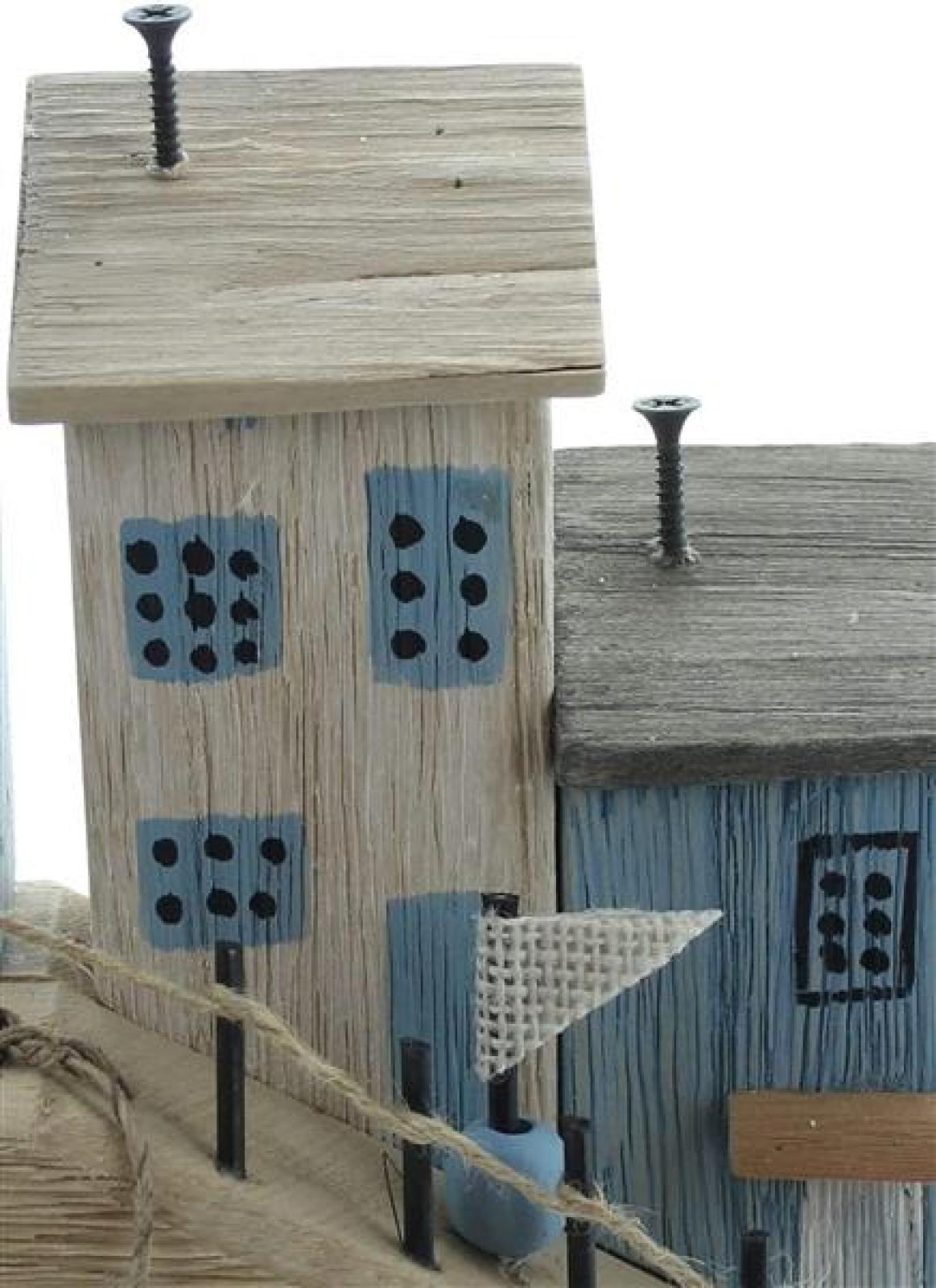 Dekohäuschen "Hafenpromenade" maritime Deko, 26 cm hoch, Holzdeko