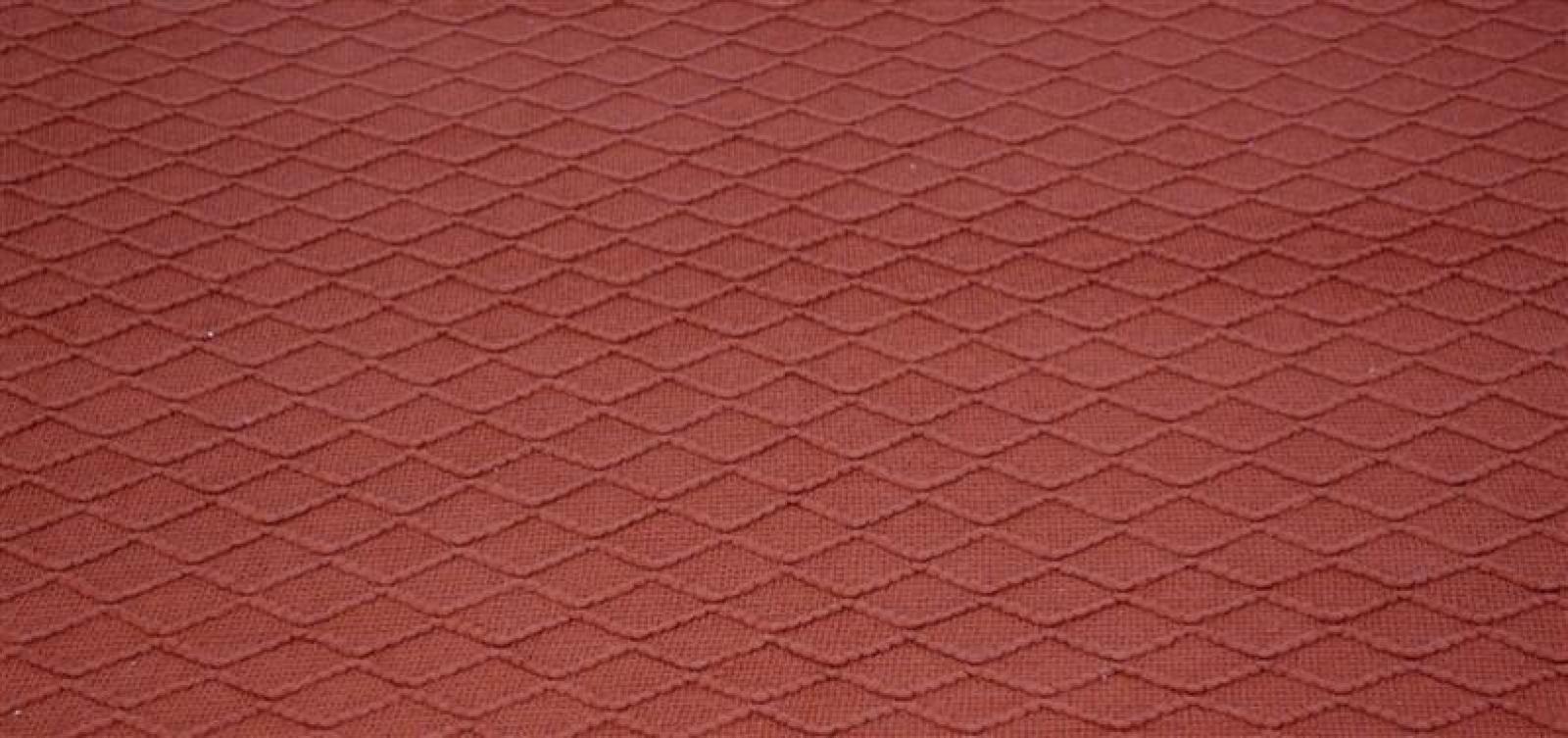 Kuscheldecke "Carmine" rotbraun, mit Rautenmuster und Fransen, 120x152 cm, Couchdecke, Sofadecke
